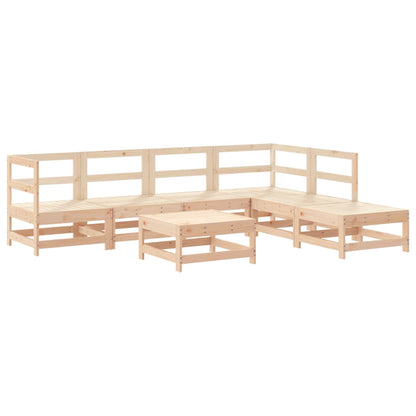 Garden Lounge Set Beige Solid pine wood, Plywood Large Modular