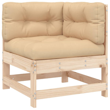 Garden Lounge Set Beige Solid pine wood, Plywood Large Modular