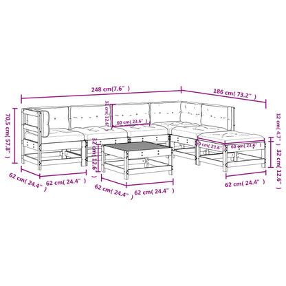 Garden Lounge Set Beige Solid pine wood, Plywood Large Modular