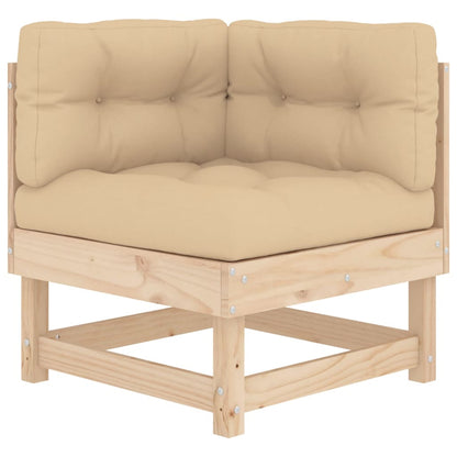 Garden Lounge Set Beige Solid pine wood, Oxford fabric, Plywood