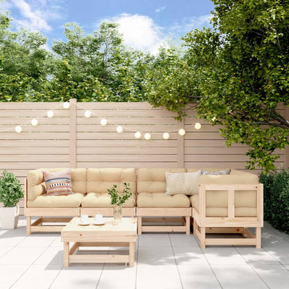 Garden Lounge Set Beige Solid pine wood, Oxford fabric, Plywood