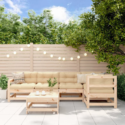 Garden Lounge Set Beige Solid pinewood, Plywood Medium Modular