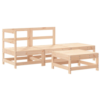 Garden Lounge Set Beige Solid pine wood, Plywood, Oxford fabric
