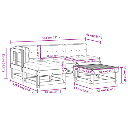 Garden Lounge Set Pine Wood Solid pine wood