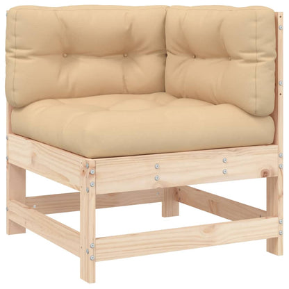 Garden Lounge Set Beige, Natural Wood