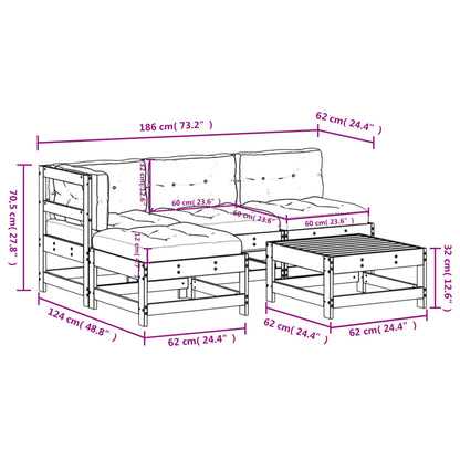 Garden Lounge Set Beige, Natural Wood