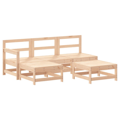 Garden Lounge Set Beige Solid Pine Wood Medium Modular