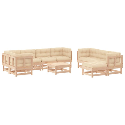 Garden Lounge Set Beige Solid Pinewood Large Modular