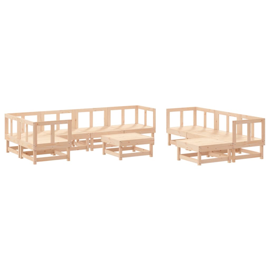 Garden Lounge Set Beige Solid Pinewood Large Modular