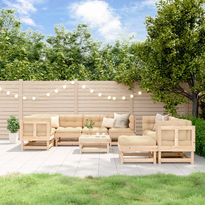 Garden Lounge Set Beige Solid Pinewood Large Modular