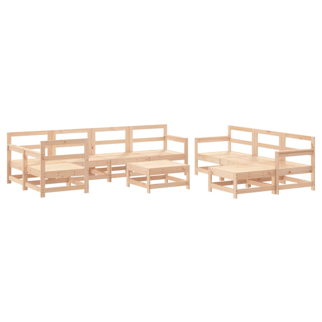 Garden Lounge Set Beige, Natural Wood