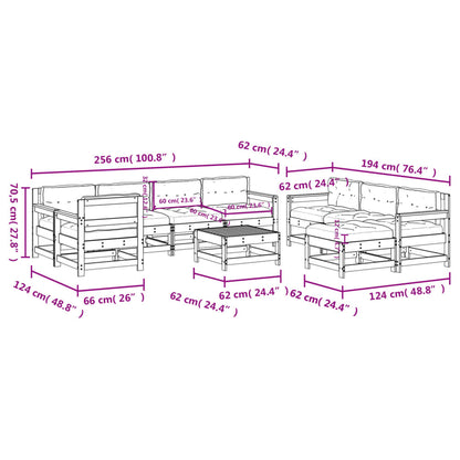 Garden Lounge Set Beige, Natural Wood
