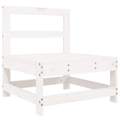 Garden Lounge Set White Solid Pine Wood 5 Piece Set Modular