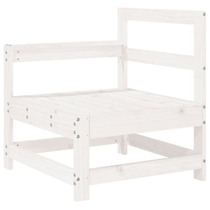 Garden Lounge Set White Solid Pine Wood 5 Piece Set Modular