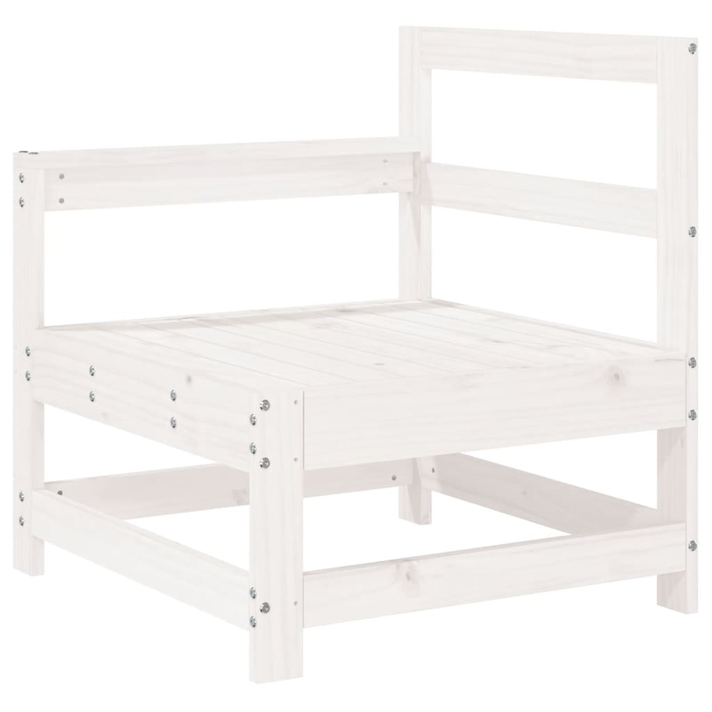 Garden Lounge Set White Solid Pine Wood 5 Piece Set Modular