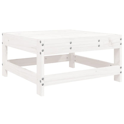 Garden Lounge Set White Solid Pine Wood 5 Piece Set Modular