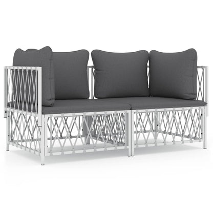 Garden Lounge Set White, Dark Grey