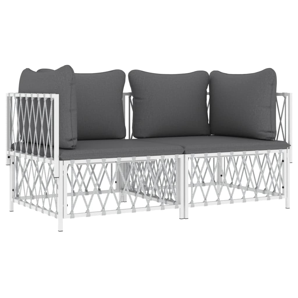 Garden Lounge Set White, Dark Grey