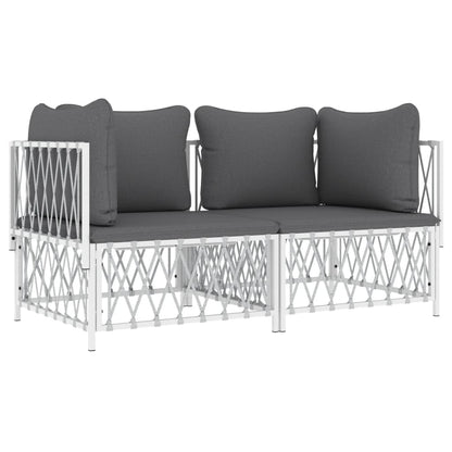 Garden Lounge Set White, Dark Grey