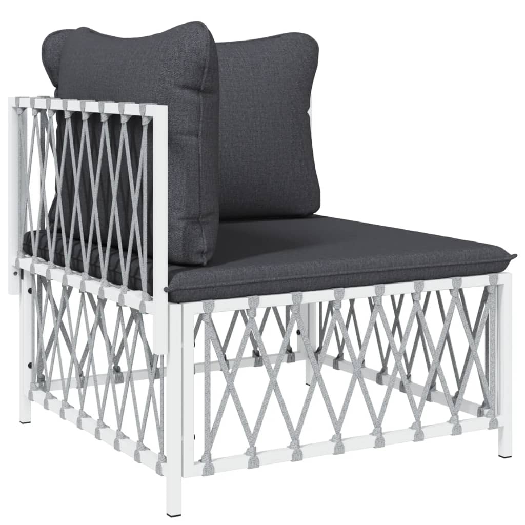 Garden Lounge Set White, Dark Grey