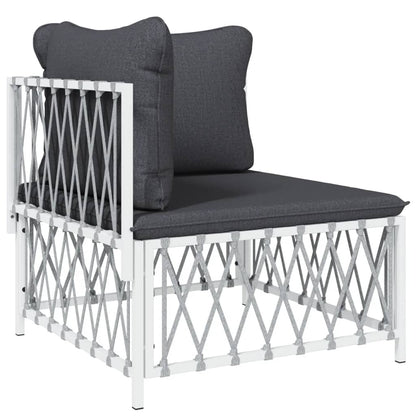 Garden Lounge Set White, Dark Grey