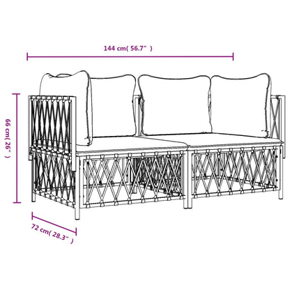 Garden Lounge Set White, Dark Grey