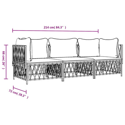 Garden Lounge Set White, Dark Grey