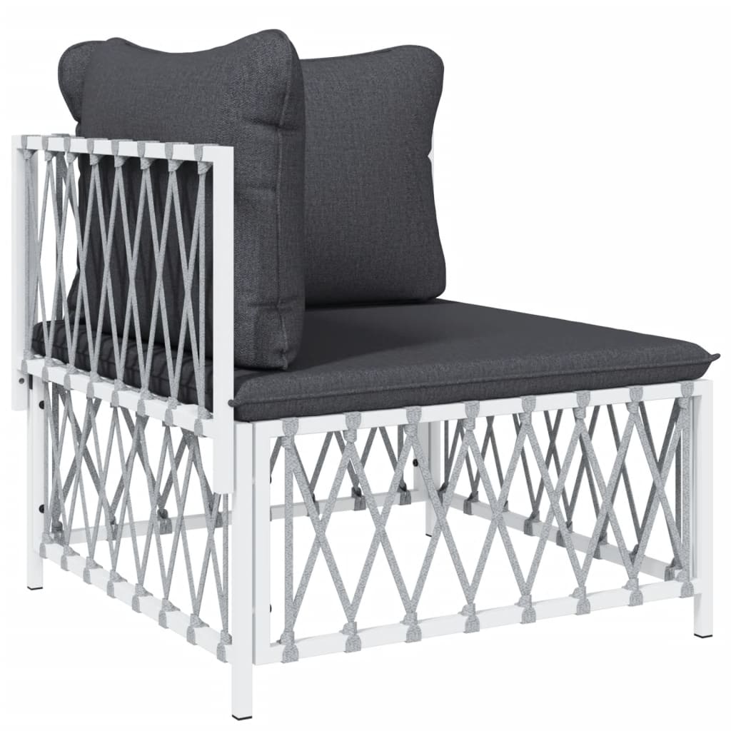 Garden Lounge Set White, Dark Grey