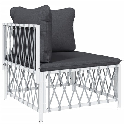 Garden Lounge Set White, Dark Grey