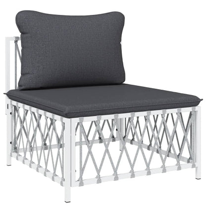 Garden Lounge Set White, Dark Grey