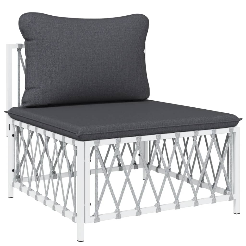 Garden Lounge Set White, Dark Grey
