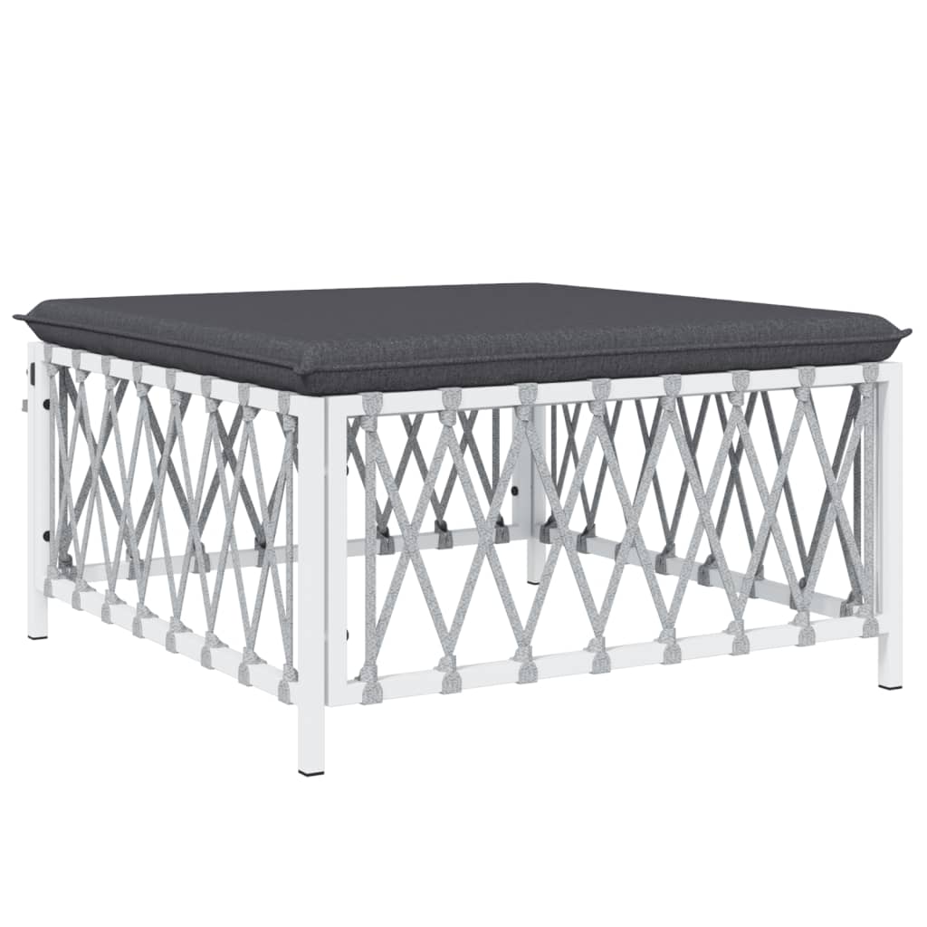 Garden Lounge Set White, Dark Grey