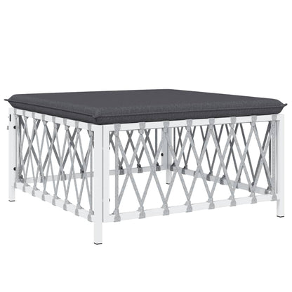 Garden Lounge Set White, Dark Grey