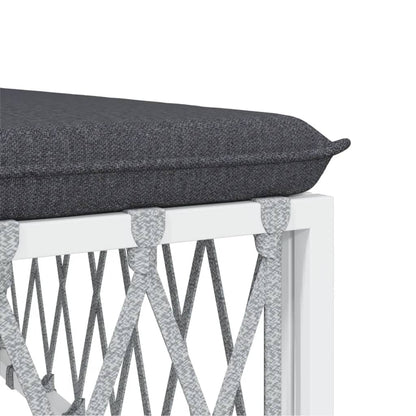 Garden Lounge Set White, Dark Grey