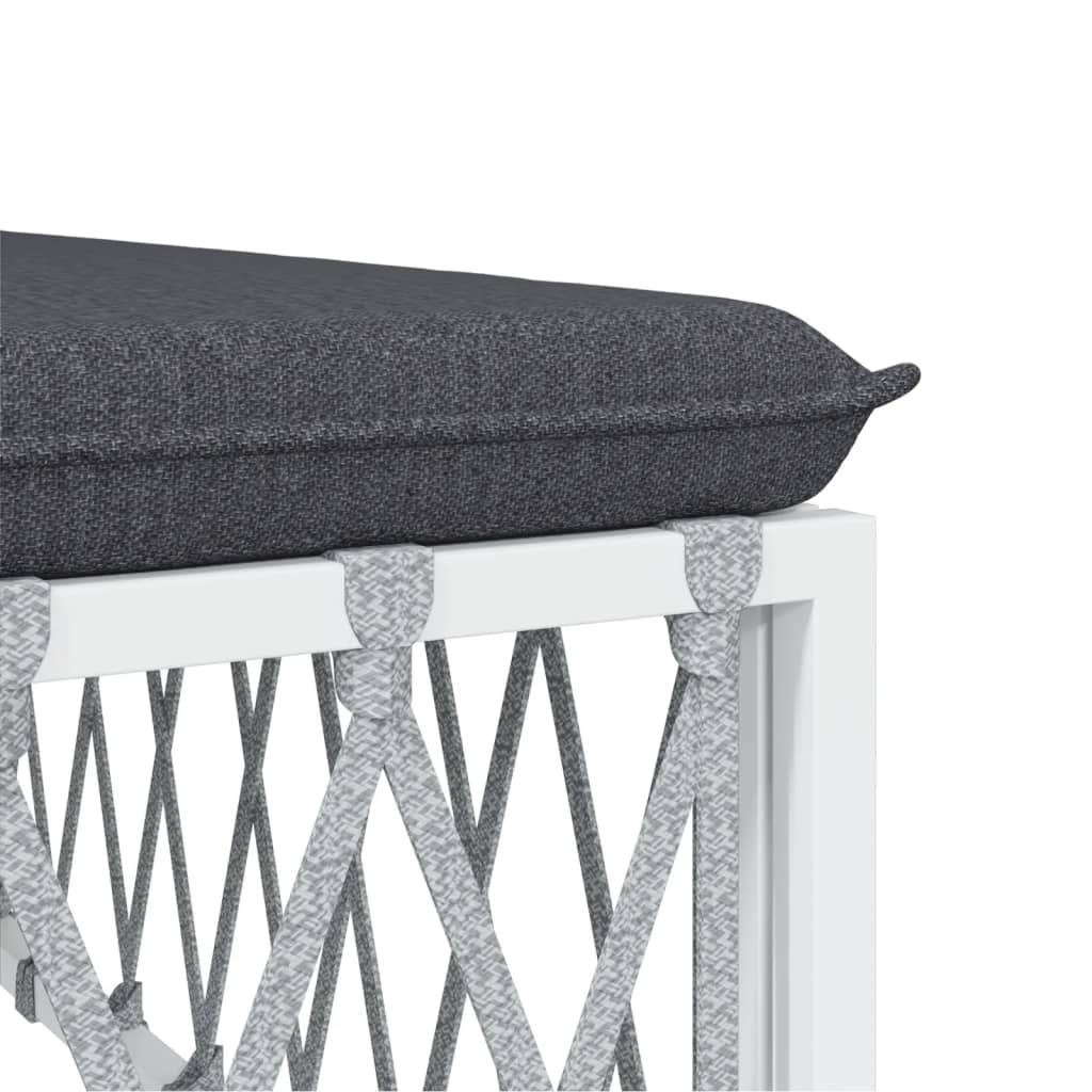 Garden Lounge Set White, Dark Grey