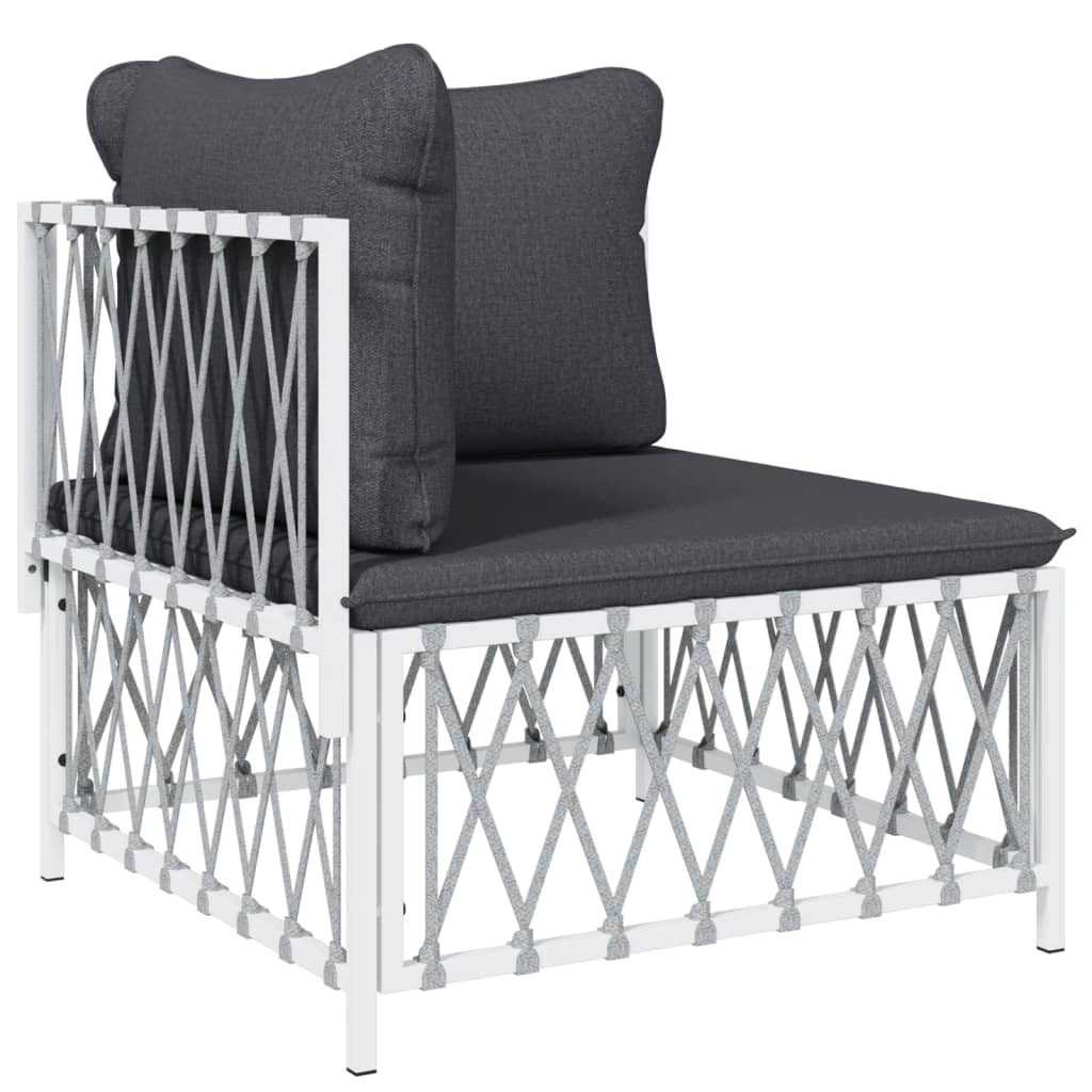 Garden Lounge Set White and Dark Grey