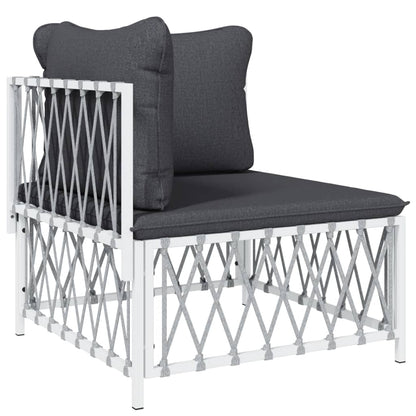 Garden Lounge Set White and Dark Grey