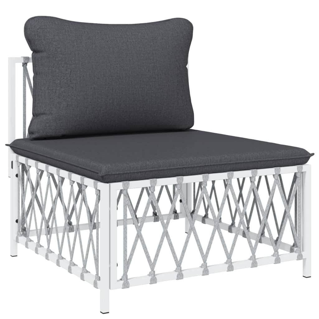 Garden Lounge Set White and Dark Grey