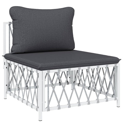 Garden Lounge Set White and Dark Grey