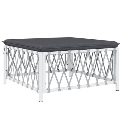 Garden Lounge Set White and Dark Grey