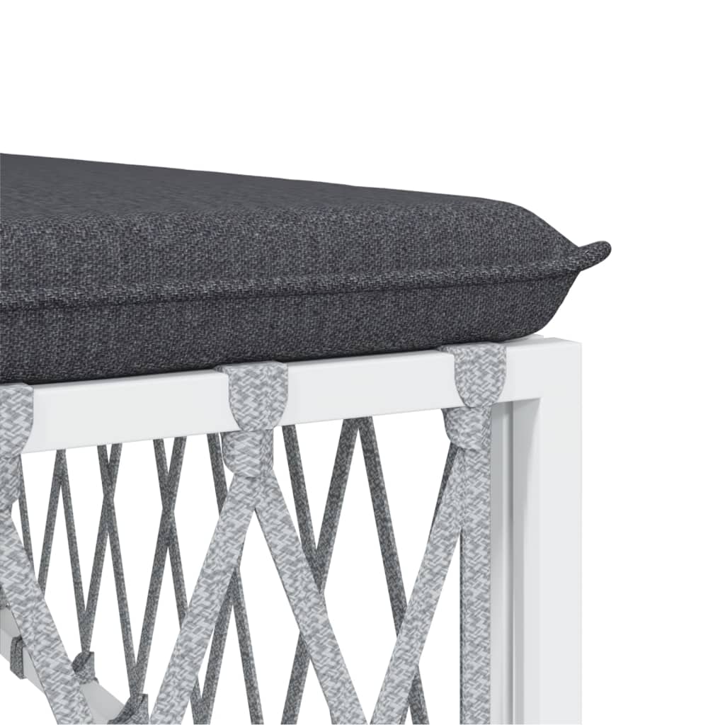 Garden Lounge Set White and Dark Grey