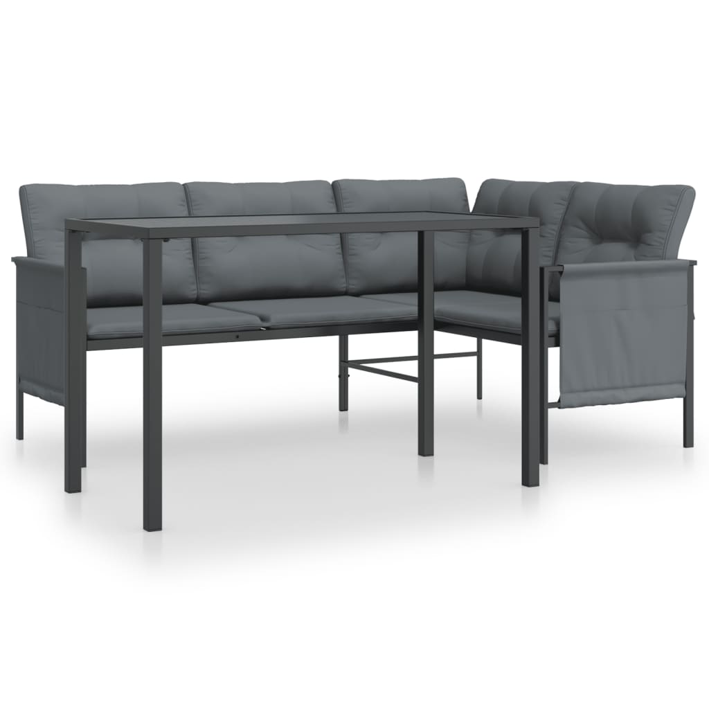 Garden Dining Set Anthracite Steel, Textilene, Fabric Medium