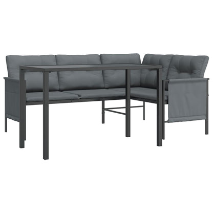 Garden Dining Set Anthracite Steel, Textilene, Fabric Medium