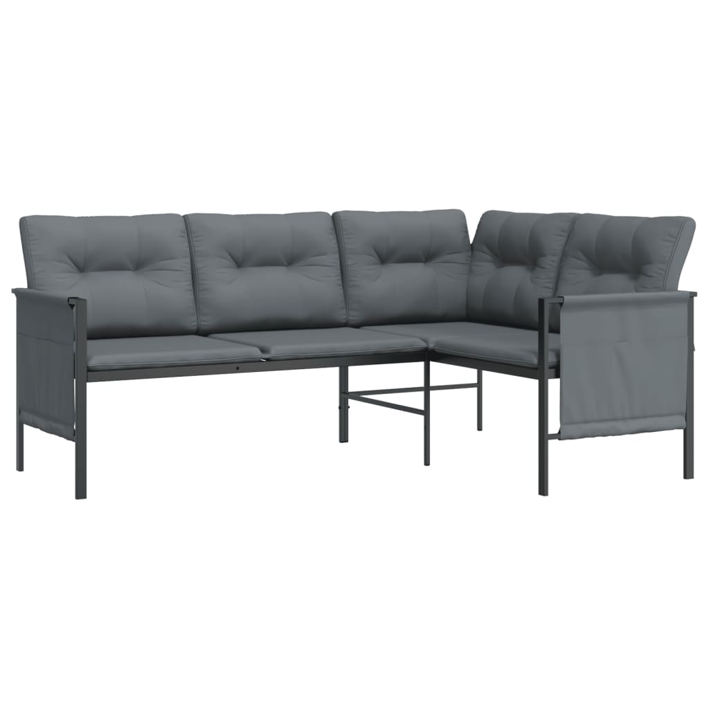 Garden Dining Set Anthracite Steel, Textilene, Fabric Medium