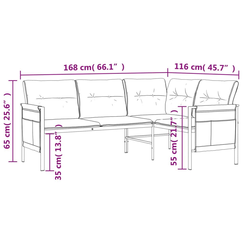 Garden Dining Set Anthracite Steel, Textilene, Fabric Medium