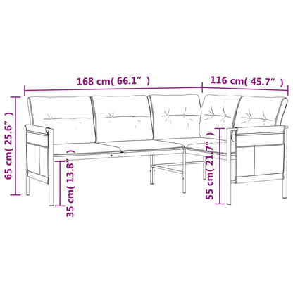 Garden Dining Set Anthracite Steel, Textilene, Fabric Medium