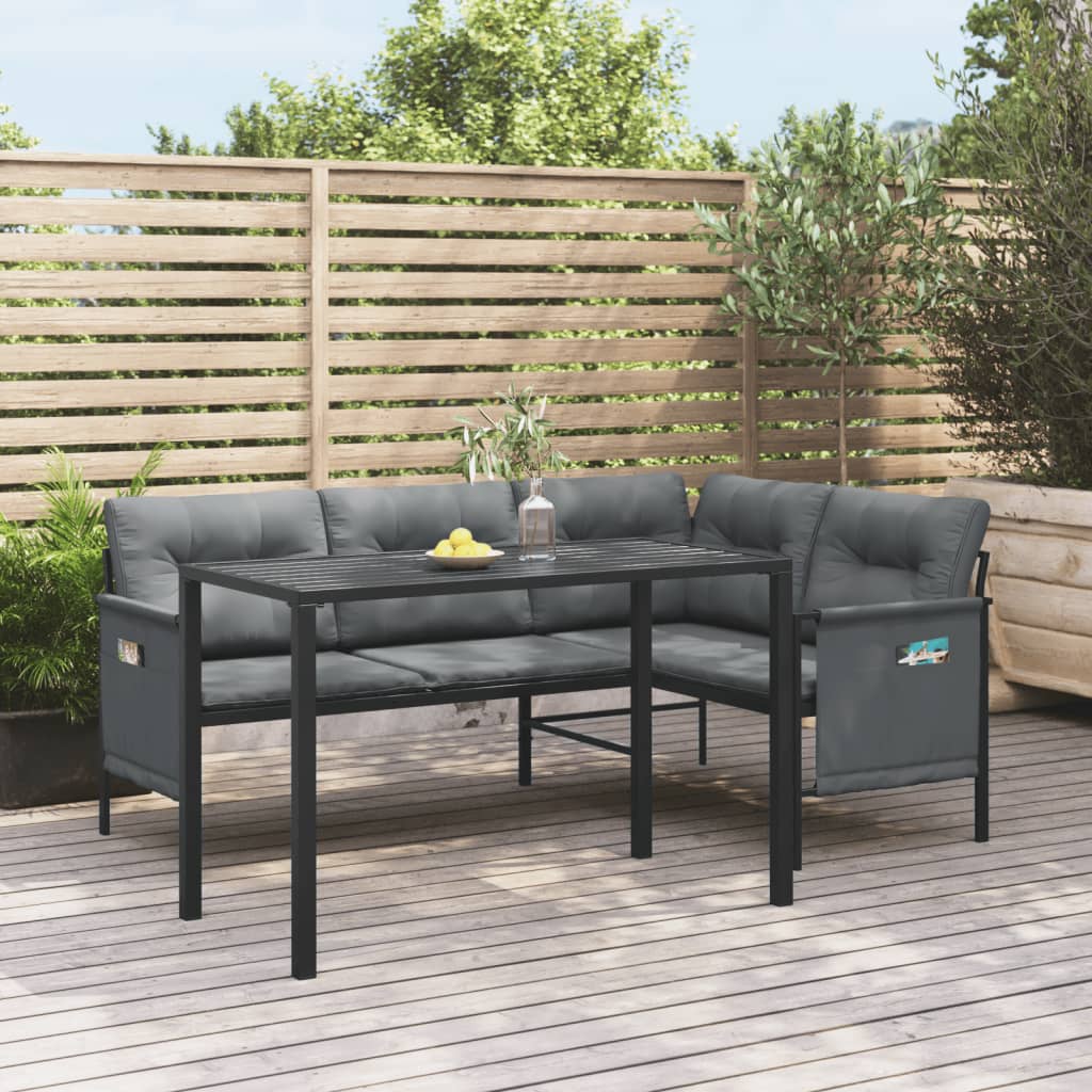 Garden Dining Set Anthracite Steel, Textilene, Fabric Medium