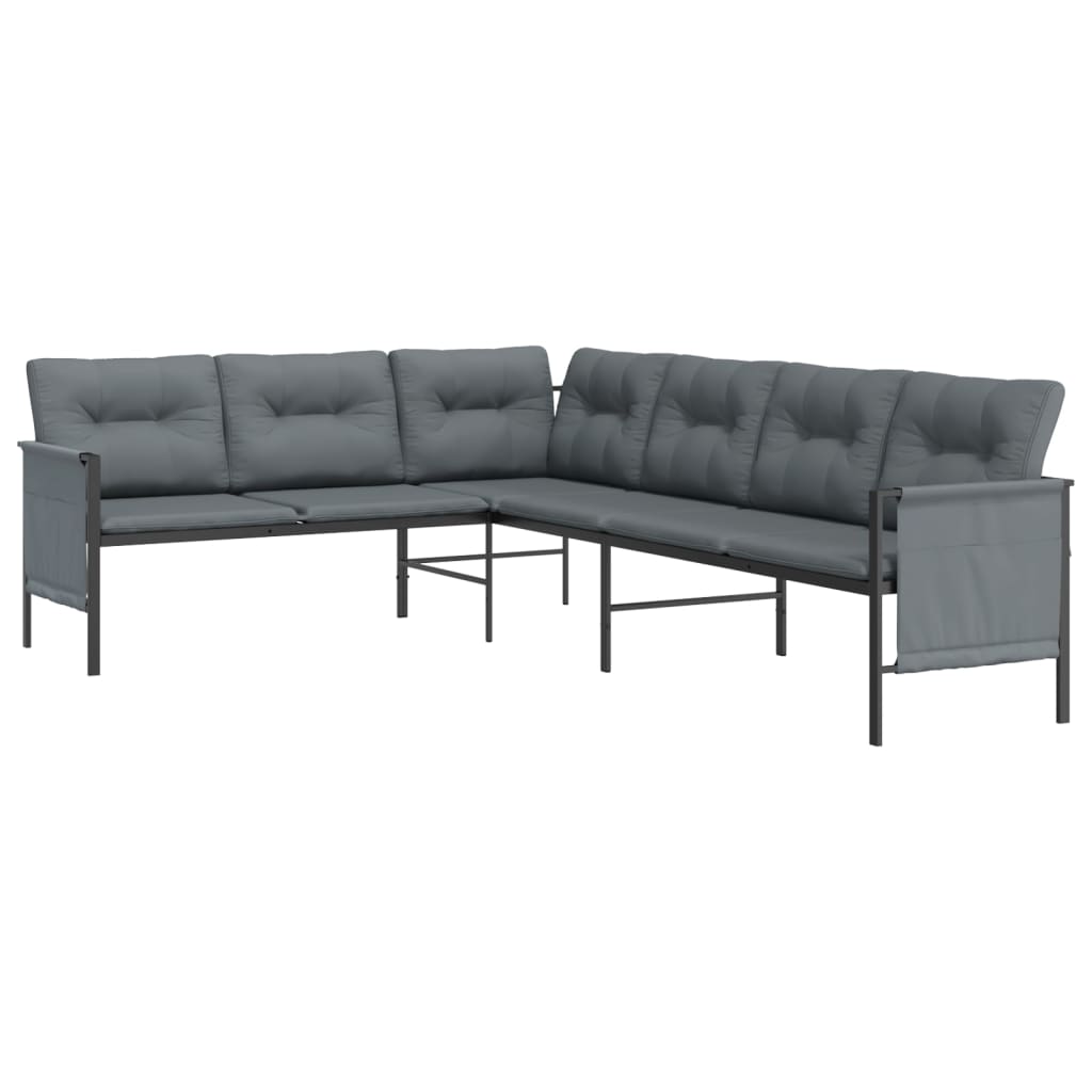 Garden Lounge Set Anthracite Steel, Textilene, Polyester Large