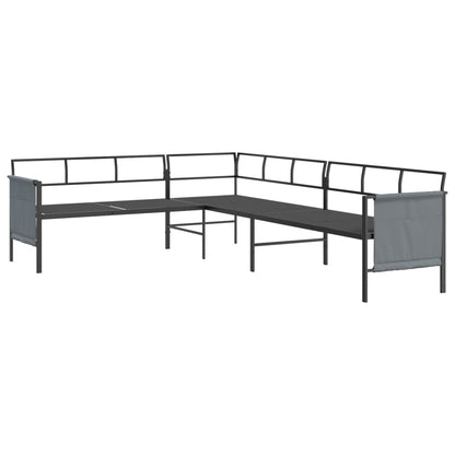 Garden Lounge Set Anthracite Steel, Textilene, Polyester Large