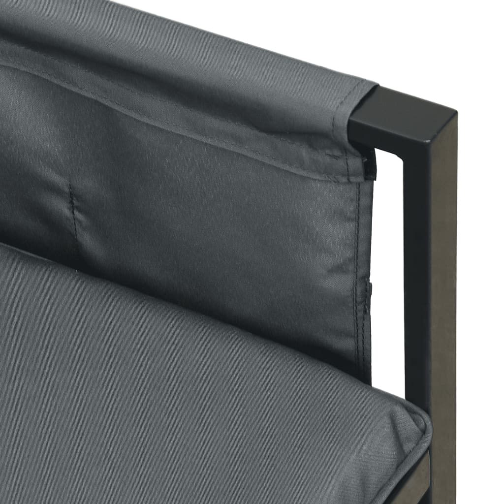 Garden Lounge Set Anthracite Steel, Textilene, Polyester Large
